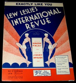 Lew Leslies International Revue 1930 Art Deco Music Sheet Exactly