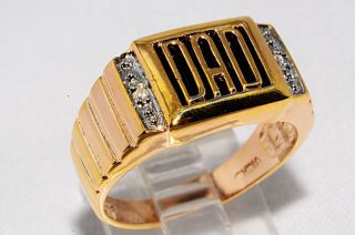 02Ct Dad Written Mens Natural Onyx Diamond Ring Size 9 25 Beautiful