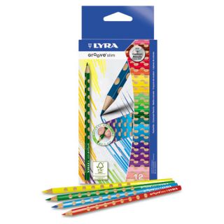 Dixon Groove Slim Colored Pencils, Assorted, 12 per Pack, ST