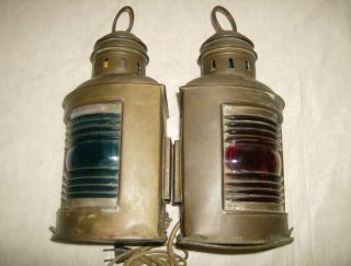 Antique Nautical copper port and starboard lights