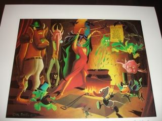 Carl Barks STUDENT WITCH Signed LE Litho #307/313 Disney Animal
