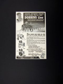 Dobbins Mfg Farm Farming Tractor Crop Boom Sprayer 1953 Print Ad