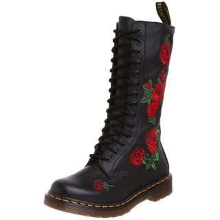 Dr Martens Womens Vonda Boot 9 black combat boot lace up zipper floral
