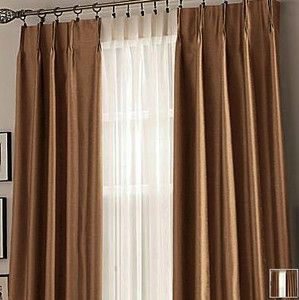 Set of two JC Penney Brown Pinch Pleat Drapes Curtains Washable