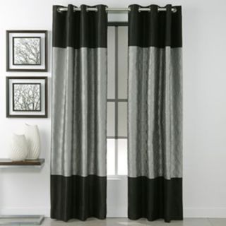 Black and Silver Grommet Top Panel Curtains