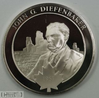 Sterling Silver Medal John G Diefenbaker