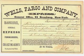 Wells Fargo Company Express Downieville Calif 1871 Old Gold Mining