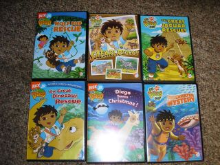 Diego DVD Lot of 6 Kids, Children, Christmas, Underwater, Rescue, Nick
