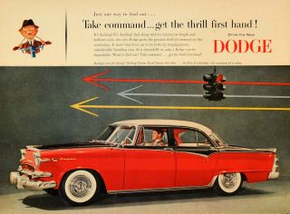 1955 Ad Red Dodge Royal Lancer Four Door Automobile Original