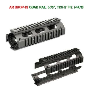 AR Drop in Quad Rail 6 75 Tight Fit Matte Blk DPMS Bushmaster CMMG s