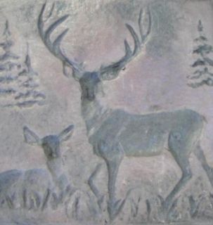 Buck & Doe Deer Artistic Concrete Stamp 18 x 18