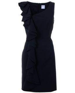  Ruffled Side Sleeveless Black Dress Wool Blend 42 4 s $595