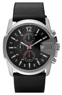 New Diesel Black Leather Band Chronograph Mens Latest Watch DZ4182
