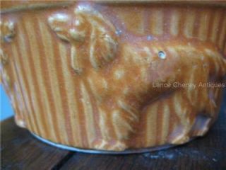  Ransbottom Pottery Co Roseville O Small Dog Bowl Feeder Orange