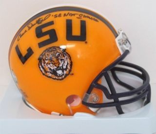 Coach Dietzel Autographed LSU Tigers Mini Helmet 58 Nat Champs SI