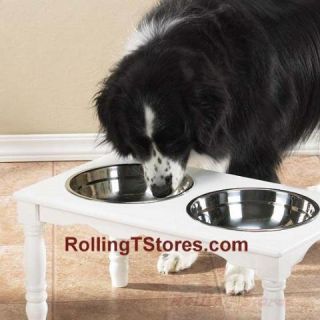 Hamilton Dog Feeder Raised Wood Dog Dish Bowls Diner