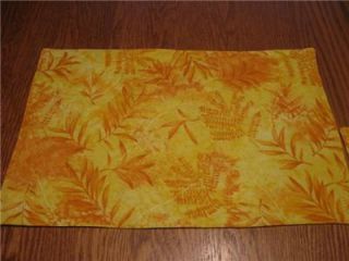 Handmade Set Quilted 4 Placemats Yellow Leaves Summer