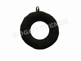 Dog Toy Plush Suede Donut Ring Black Color Soft 9 Eco Friendly for