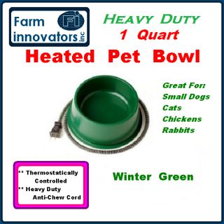  Heated Electric Dog Cat Pet Water Bowl Outdoor Waterer 1 Quart