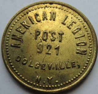 Vintage American Legion Post 921 Dolgeville NY 5 Cent Value Bar Token