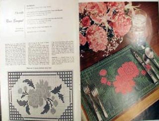 1950 Vintage Crochet Pattern Booklet Floral Doilies