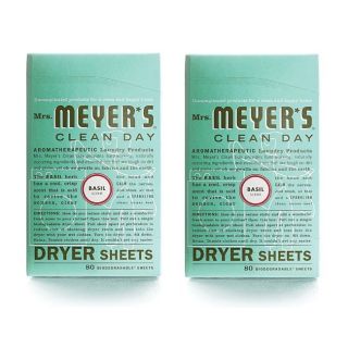 Mrs Meyers Clean Day Dryer Sheets Basil 80 sheets per box 2 pack