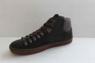 New Guess GM Doman Mens Brown Leather Fashion Shoe Ankle Sneaker Boot