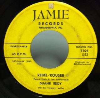 Duane Eddy Rebel Rouser Stalkin 7 VG Jamie 1104 Vinyl 1958 Record 45