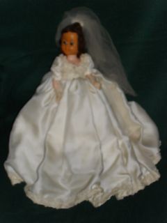 Vintage 11 Hard Plastic Bride Doll w Open Close Eyes