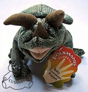 Triceratops Dinosaur Hand Puppet Folkmanis Plush Toy Stuffed Animal
