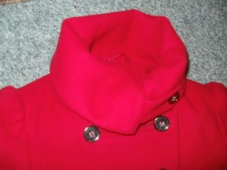 Next Girls Smart Winter Wool Look Red Coat Lovely Design Age 7 8 Years