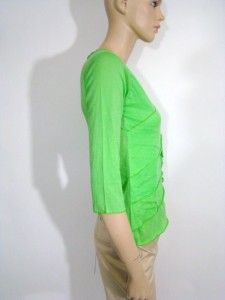 New Dunia Limelsoft Tissue T Shirt Blouse Top Ruffle M