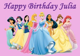 Disney Princess Birthday Card Personalised Cinderella Tinkerbell Snow