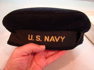 WW2 U S Navy Donald Duck Uniform Hat Sailors Deck Hat TWO HATS