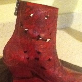 Donald J. Pliner Western Couture Collection Fabulous Red Ankle Boot