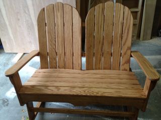 Custom Design Hand Made Solid Oak Double Rocking Chair