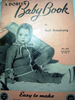 Doreen 095 Baby Book 1947 Knit Crochet 16 Pages Vintage