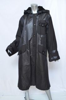 Donna Karan Collection Lux Black Shimmering Hooded Fur Lined Long