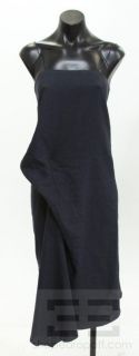 Donna Karan New York Navy Linen Gathered Sleeveless Dress Size 6