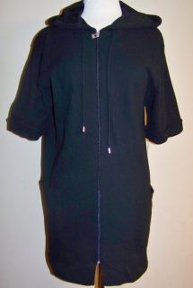  Dotti Black Hooded Swimwear Cover Up M NWT $48