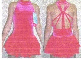 New Hot Pink Cool Back Ice Skating Dress CH 12