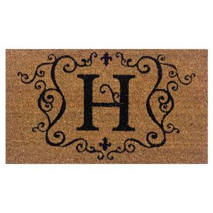 Traditional Coir Door Mat Insert with H Monogram