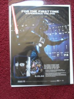 2004 Print Ad Star Wars Trilogy DVD Release Promo Preview Darth Vader