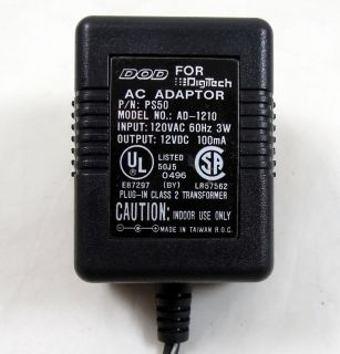 DOD DigiTech PS50 Ad 1210 12V 100mA AC Power Adapter for DOD FX Pedals