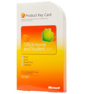 NEW MICROSOFT OFFICE HOME AND STUDENT 2010 PKC PN# 79G 02020