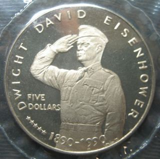 1990 Marshall Islands Dwight D. Eisenhower 5 Dollar Coin