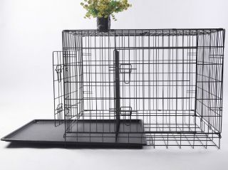 30 36 42Folding Pet Dog Metal Crate Cage w Divider