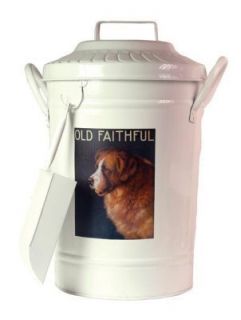 Vintage Dog Food Container Can Scoop Bucket St Bernard
