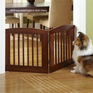 Dog Gate Wood Freestanding Adjustable Doorway Barrier Pet 24 or 36