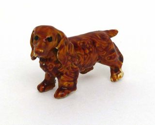 this is a stunning 14k gold and enamel dotson dog pin brooch